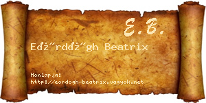 Eördögh Beatrix névjegykártya