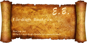 Eördögh Beatrix névjegykártya
