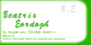beatrix eordogh business card